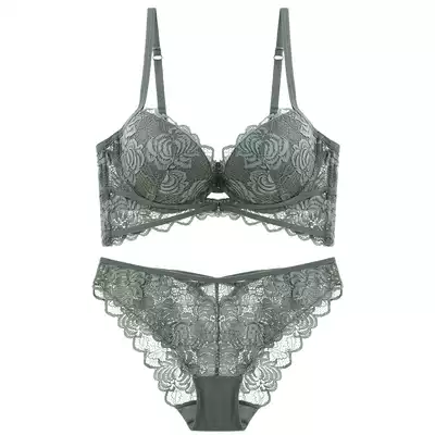 Underwear Women's Small breasts gather sexy lace thickened sub-milk upper support adjustment bra French underwear set
