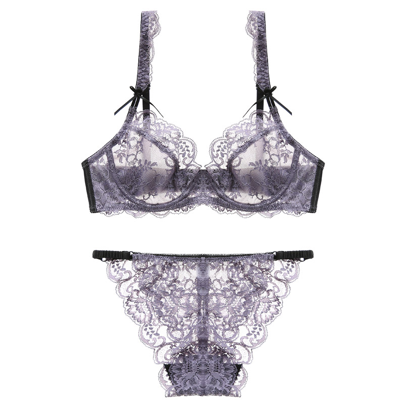 European and American transparent Sexy lace ultra-thin lingerie suit retro young girl with small breasted perspective lingerie big breasts