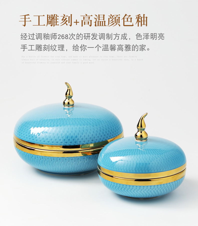 Modern light key-2 luxury decorative ceramic Mediterranean furnishing articles creative new Chinese style sitting room between example caddy fixings household decoration