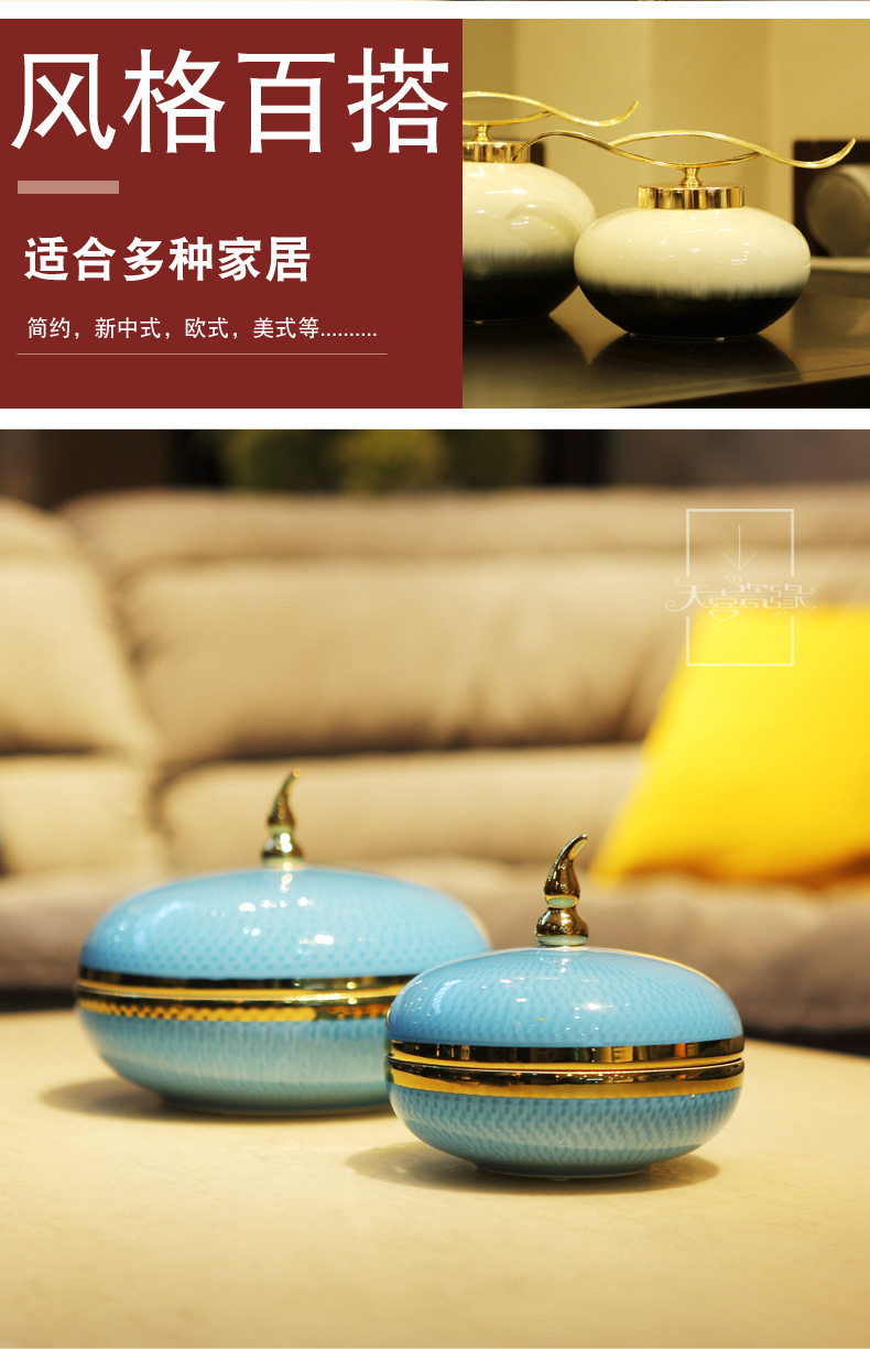 Modern light key-2 luxury decorative ceramic Mediterranean furnishing articles creative new Chinese style sitting room between example caddy fixings household decoration
