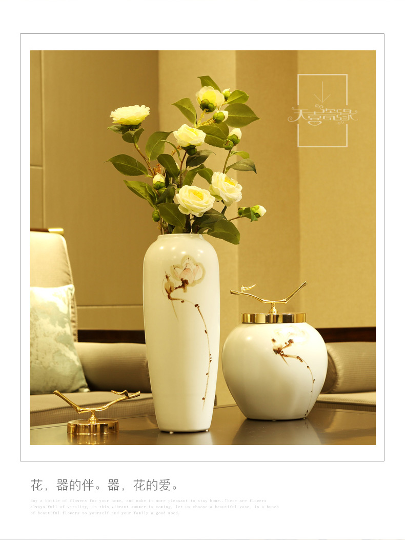 Modern European ceramic vase furnishing articles creative contracted sitting room flower arranging, TV ark, porch home decoration