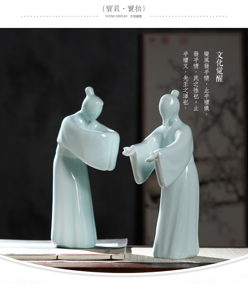 The State of modern Chinese etiquette ceramic figure sitting room porch decoration home furnishing articles its handicraft ornament