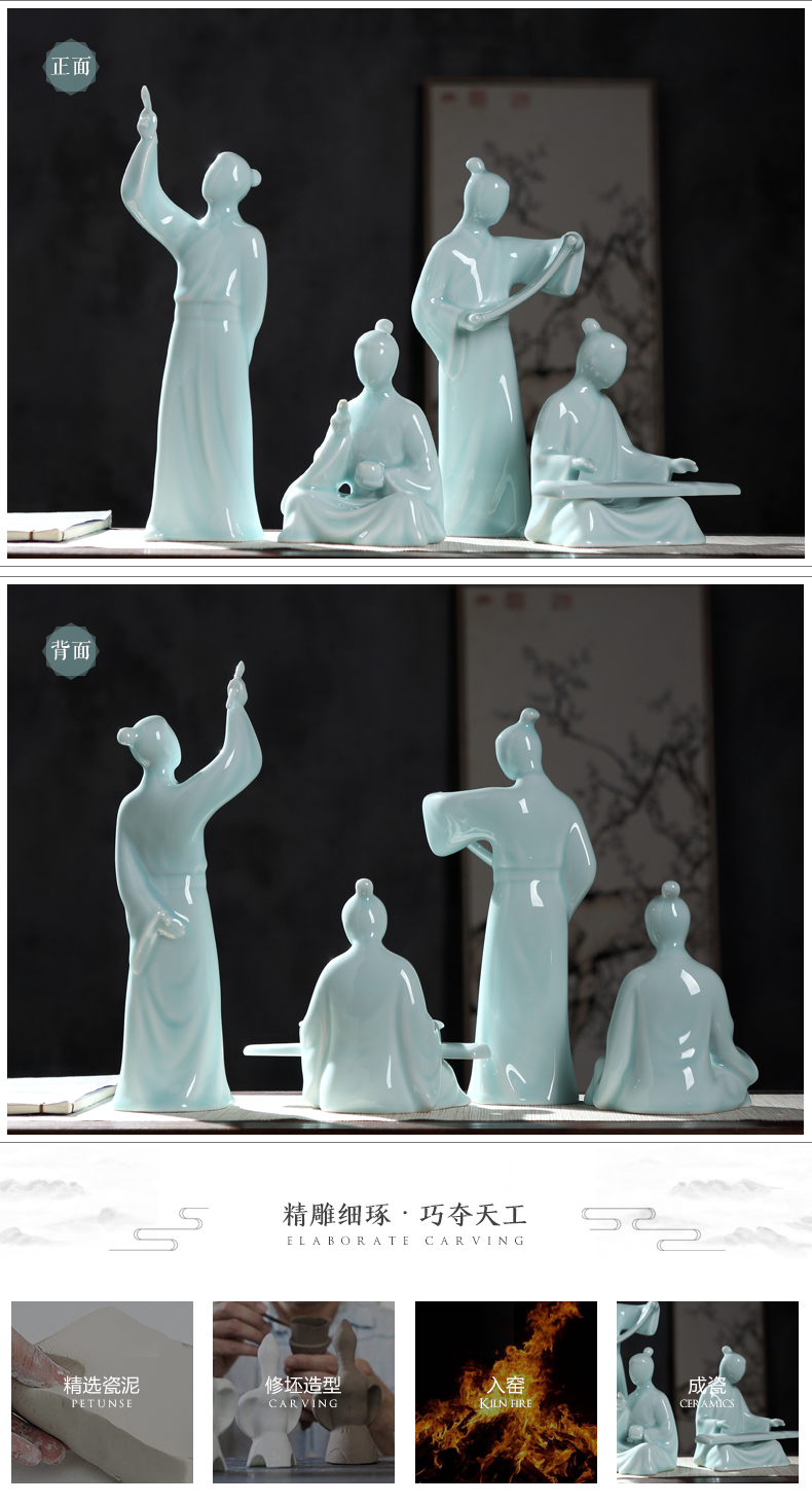 Jingdezhen creative zen furnishing articles of the new Chinese style household soft adornment office sitting room porch furnishing articles of handicraft