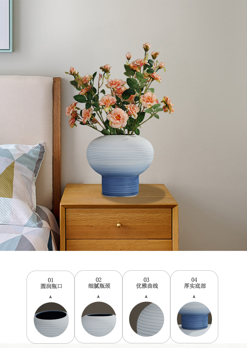 The Light of new Chinese style ceramic vase key-2 luxury furnishing articles table dry flower tea table flower art is sitting room adornment desktop simulation flower decoration