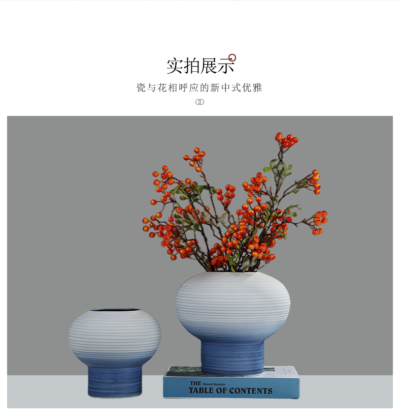 The Light of new Chinese style ceramic vase key-2 luxury furnishing articles table dry flower tea table flower art is sitting room adornment desktop simulation flower decoration