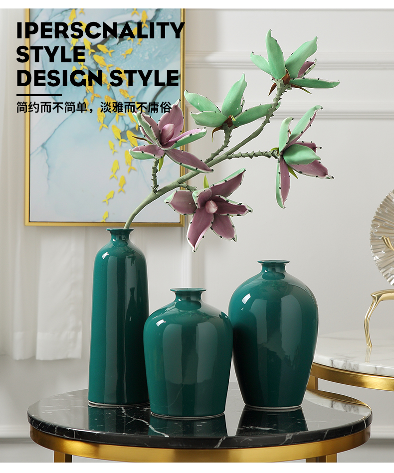 Jingdezhen I and contracted ceramic vases, dry flower arranging furnishing articles sitting room simulation flower decoration porcelain household furnishings