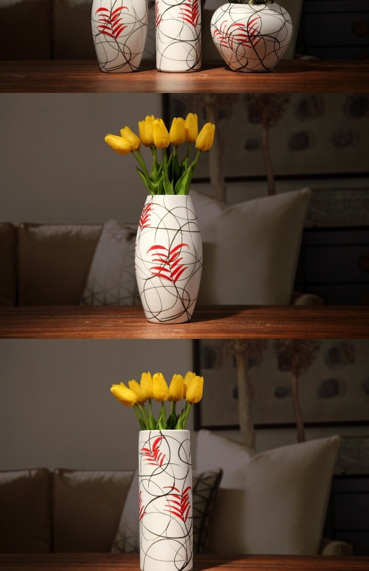 Mô phỏng hoa tulip hoa khô trong nhà hoa giả thủ công phòng khách trang trí bàn trang trí trang trí hoa sắp xếp - Trang trí nội thất decor nhà
