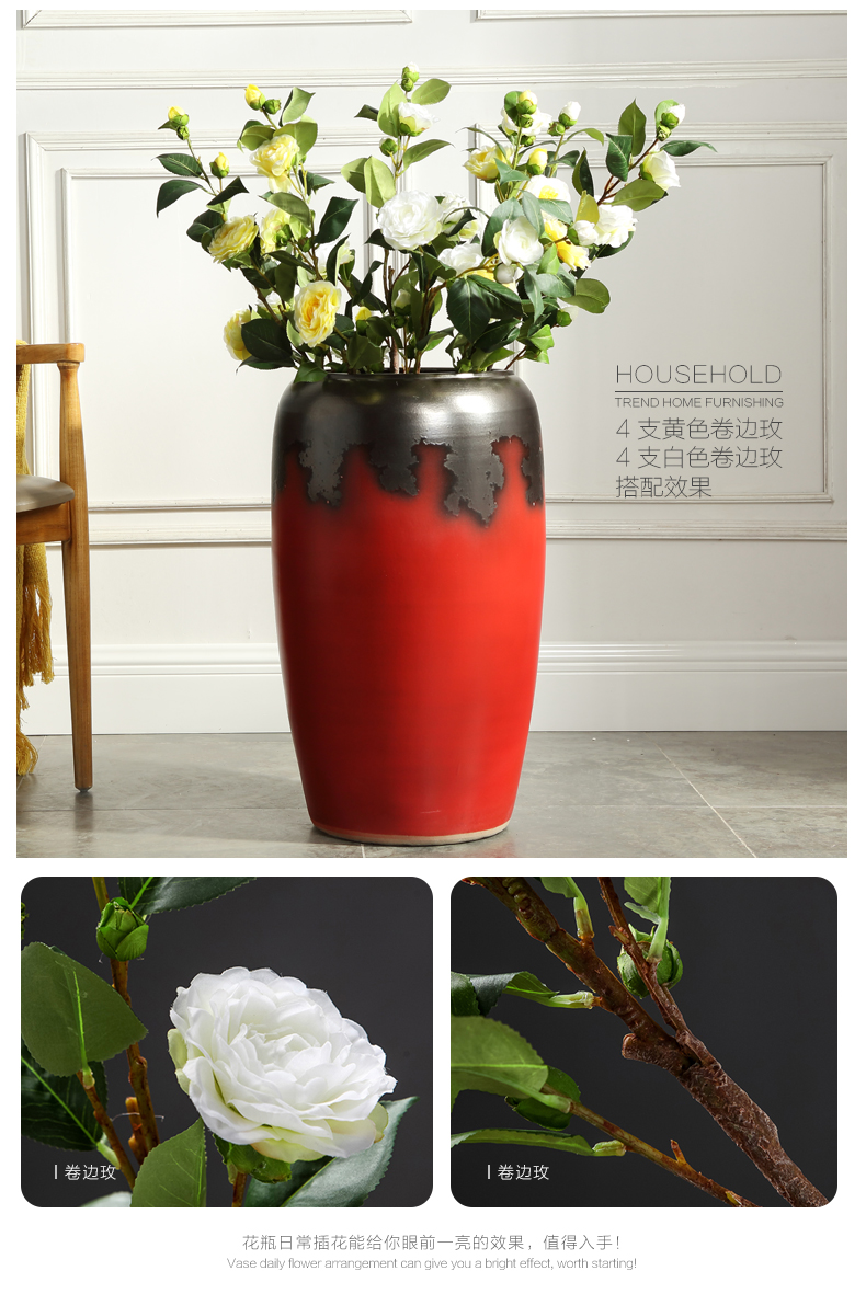 Jingdezhen ceramic hotel dry flower arranging large vases, I and contracted sitting room window furnishing articles pottery flowerpot landing