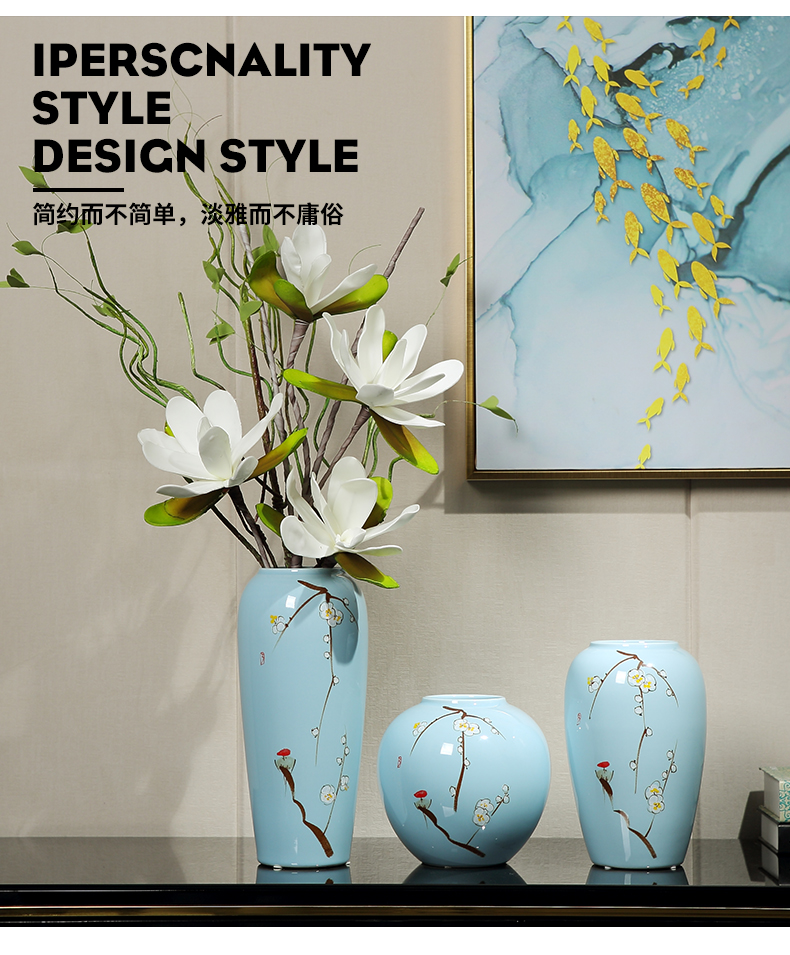 Jingdezhen ceramic vase furnishing articles of modern living room table dry flower arranging flowers, TV ark, contracted household soft adornment