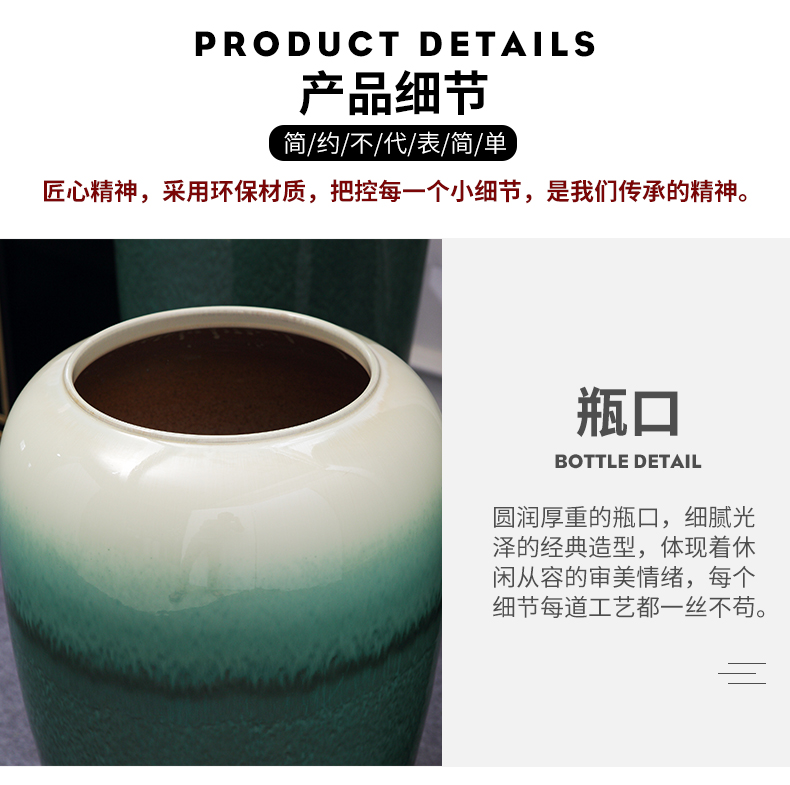 Jingdezhen vase furnishing articles flower arranging large sitting room ground ceramic flower implement European - style villa hotel soft decoration