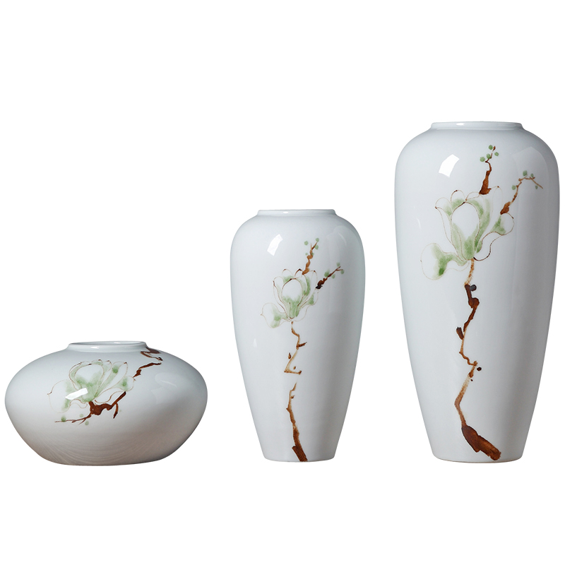 Modern new Chinese style ceramic vase furnishing articles sitting room TV cabinet table flower vase creative decorative dried flowers