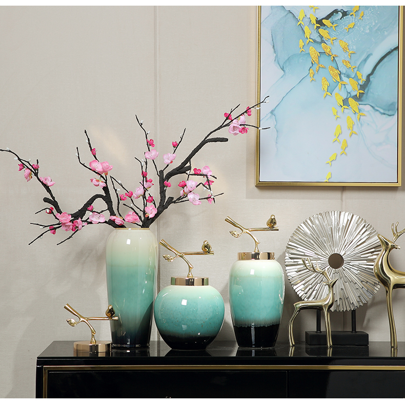 Jingdezhen European ceramic vases, flower arranging guest - the greeting pine household act the role ofing is tasted furnishing articles of new Chinese style living room the mock up room decoration