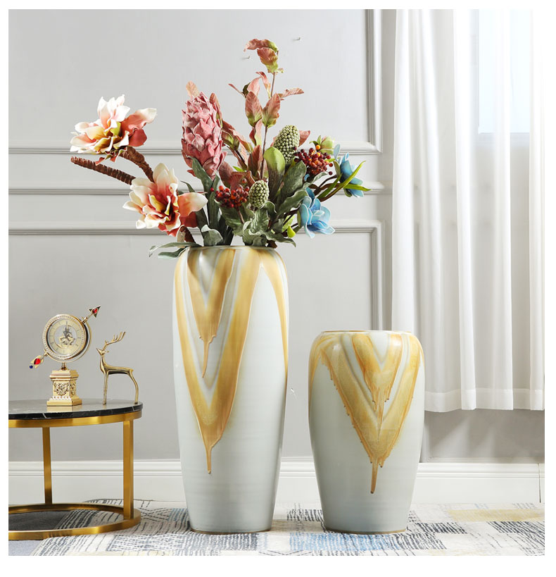 European ceramic vase landing simulation flower suit sitting room hotel large flower POTS porch villa decorations