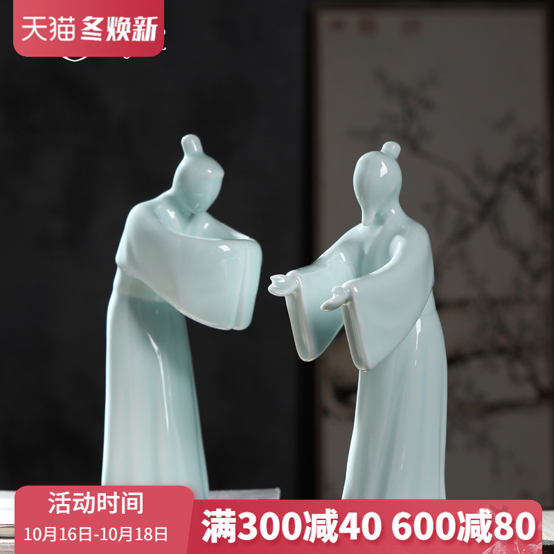 The State of modern Chinese etiquette ceramic figure sitting room porch decoration home furnishing articles its handicraft ornament