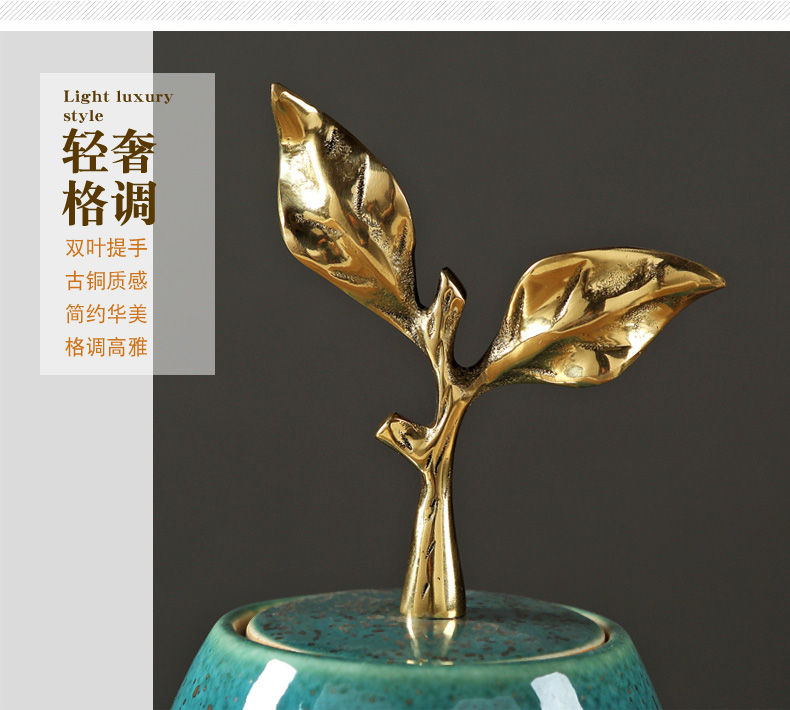 New Chinese style ceramic vase light flower arranging American key-2 luxury furnishing articles sitting room TV ark, crafts creative home decorations