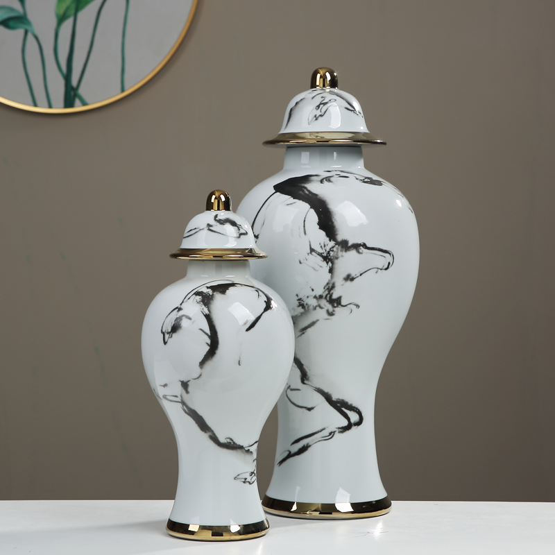 Jingdezhen general ink tank ceramic vase furnishing articles large Chinese style living room between example home decoration decoration