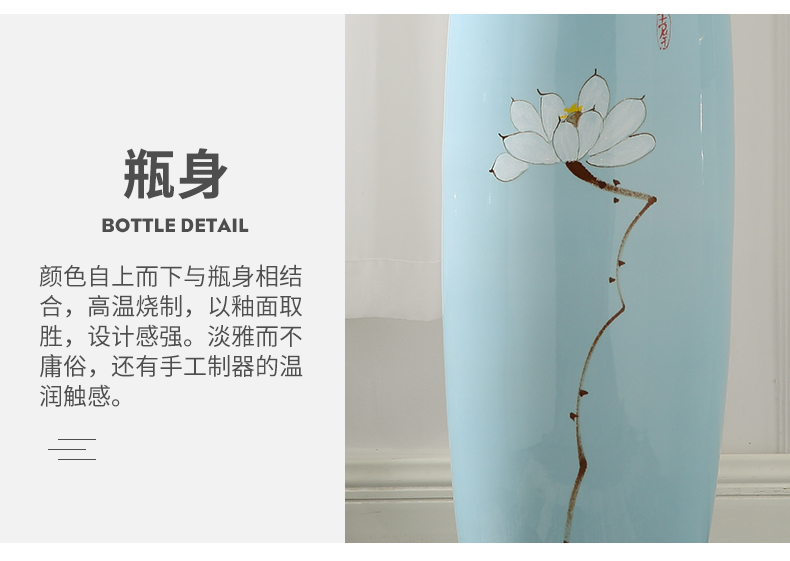 Jingdezhen new Chinese style of large vases, furnishing articles sitting room hotel villa clubhouse decorations ceramics large flowers