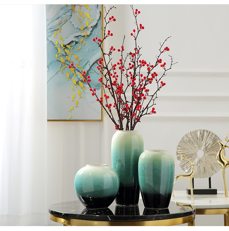 Modern Chinese style living room TV cabinet flower vase contracted ceramic flower implement porch place home wine ark, adornment