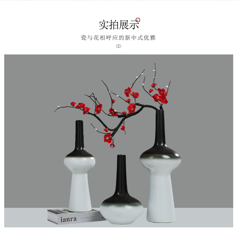 Jingdezhen modern new Chinese vase furnishing articles living room TV cabinet table wine porch is decorated ceramic flower arrangement