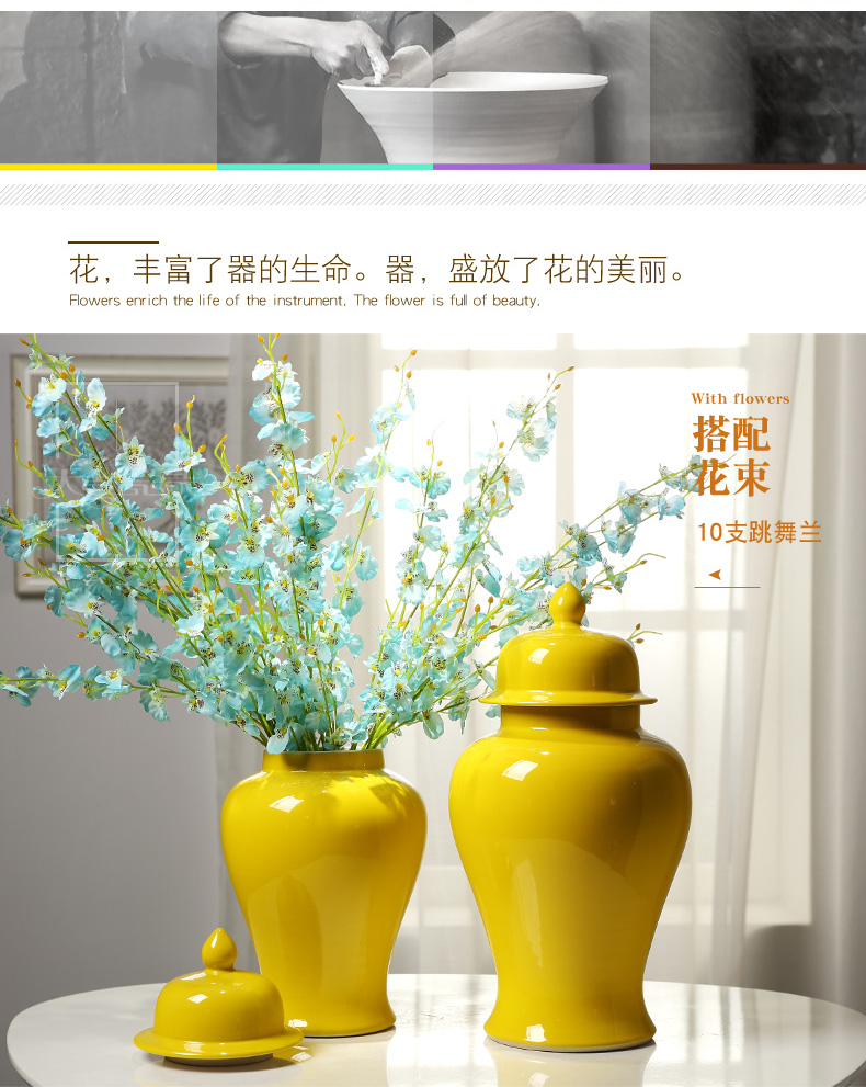 New Chinese style porch jingdezhen ceramic general tank sitting room the clubhouse TV ark place decorative vase flower arrangement