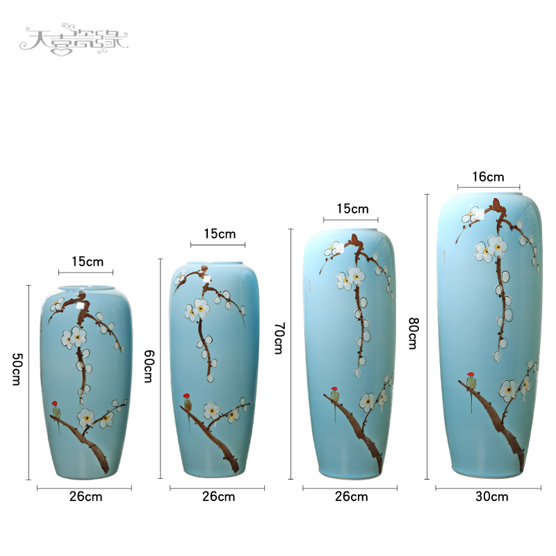 The Modern new Chinese be born large living room TV cabinet ceramic vase home furnishing articles furnishing articles hotel Modern flower arrangement