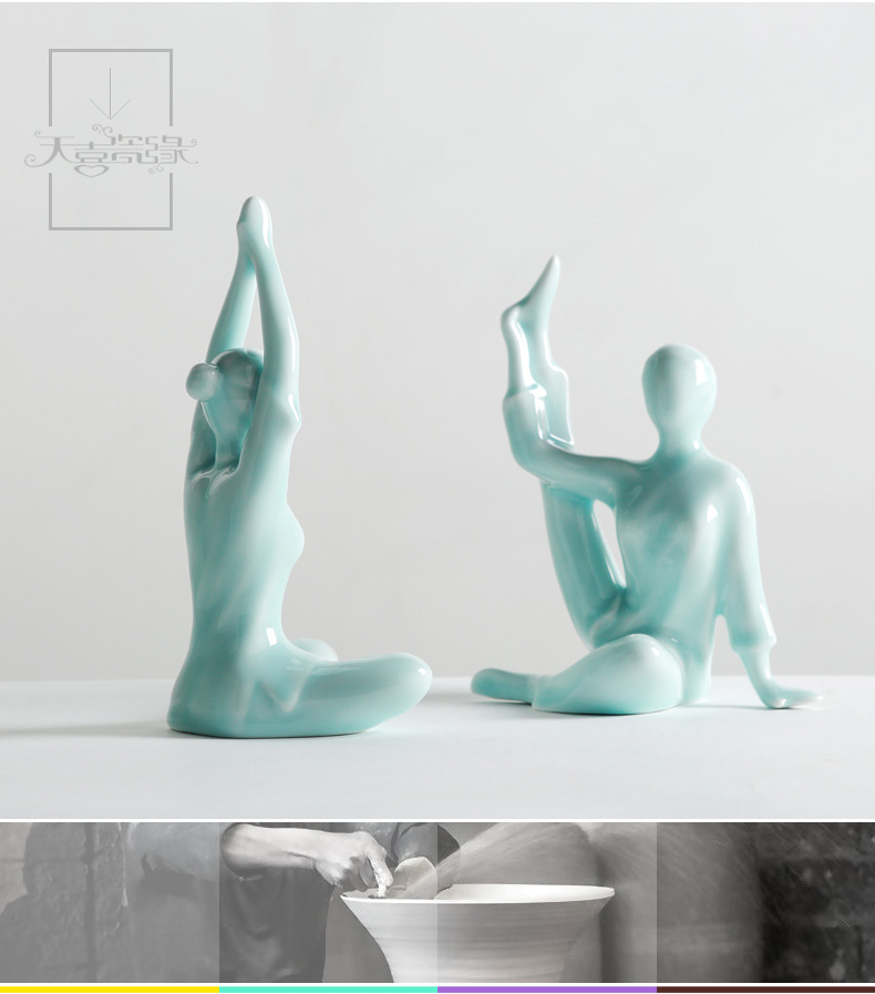 I and contracted ceramic yoga little furnishing articles European creative living room TV cabinet home decoration arts and crafts