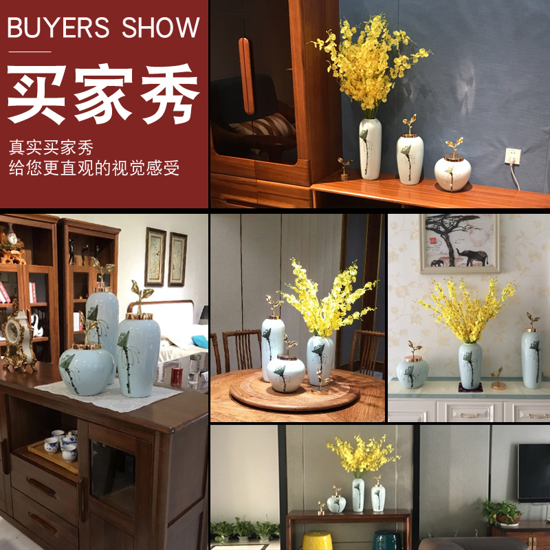 Modern new Chinese style ceramic vase furnishing articles sitting room hall table, TV ark, flower arrangement, household soft adornment