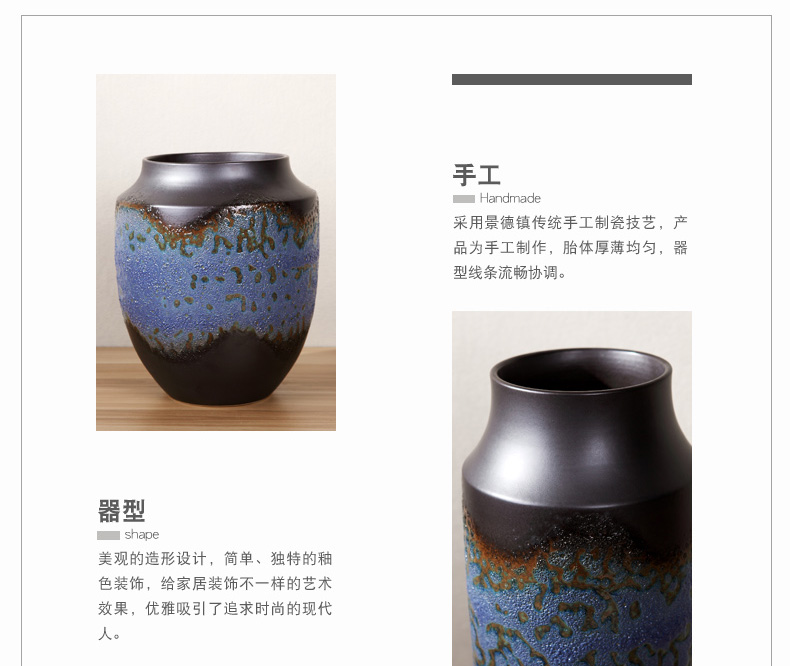 Jingdezhen ceramic vase planting of new Chinese style three - piece suit I sitting room ground adornment TV ark, furnishing articles