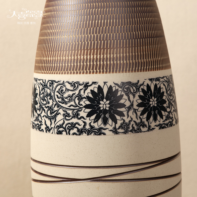 Jingdezhen ceramic lucky bamboo vase of large modern European new home sitting room TV ark, home decoration furnishing articles