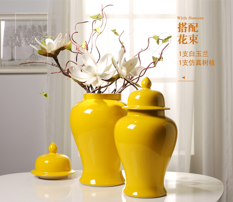 New Chinese style porch jingdezhen ceramic general tank sitting room the clubhouse TV ark place decorative vase flower arrangement