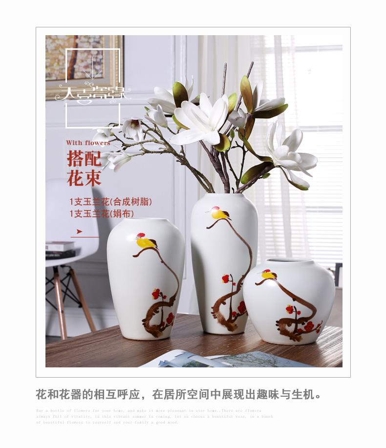 Modern new Chinese style ceramic vase furnishing articles creative living room TV cabinet wine porch flower arranging, home decoration