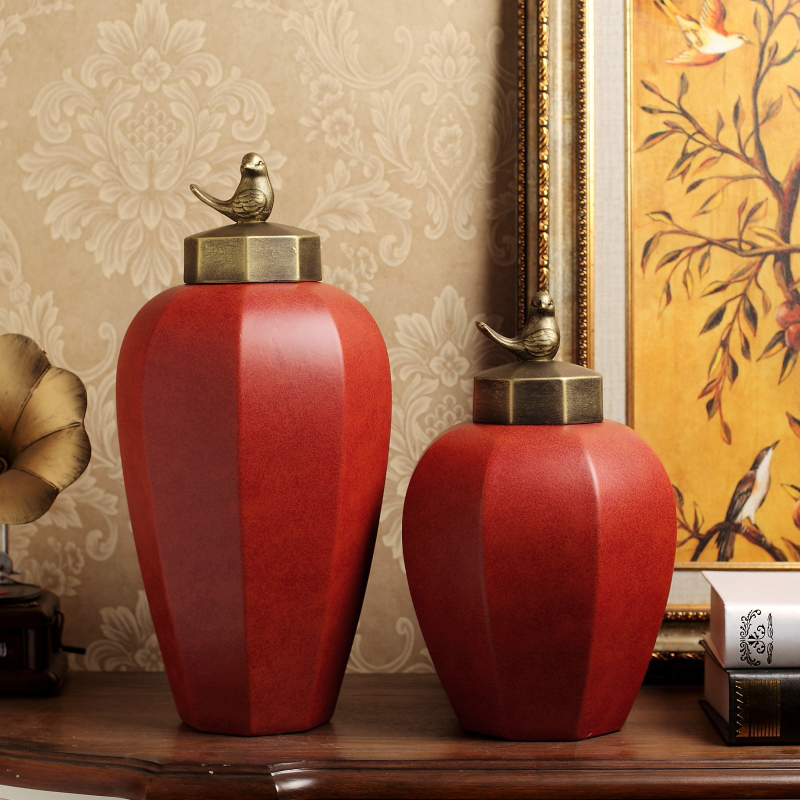 European modern ceramic example room TV ark, wine storage tank vase in the sitting room porch soft adornment is placed
