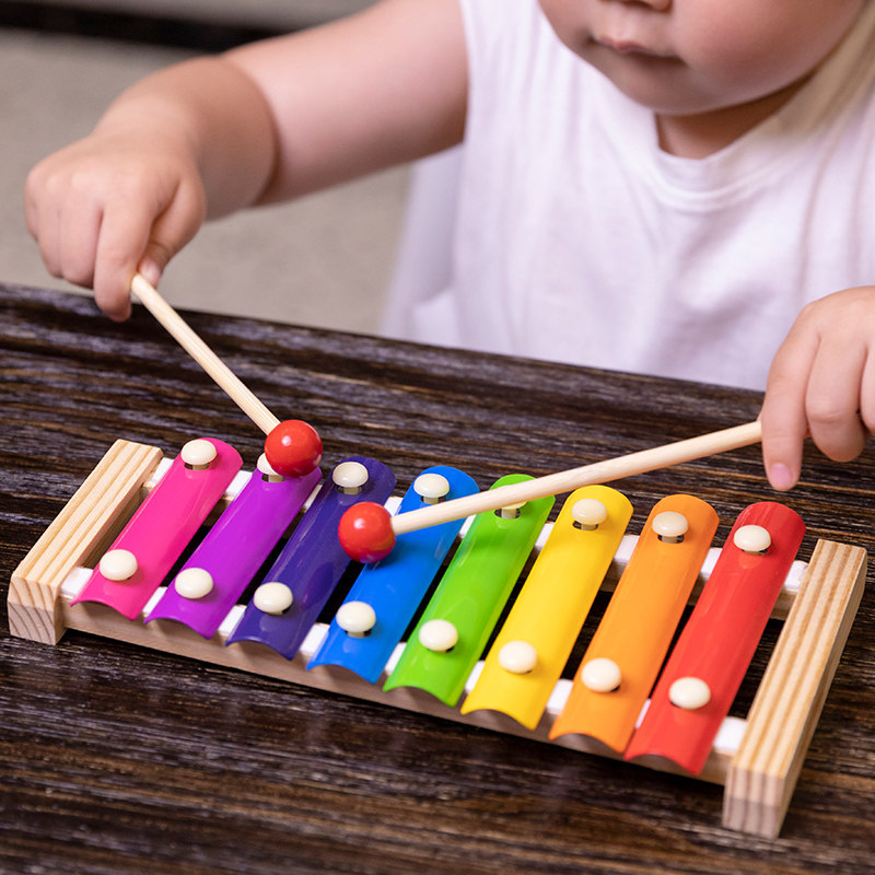 Children's eight-tone small xylophone 1-2-3-year-old baby musician knocks 8-month-old baby puzzle knockout toy