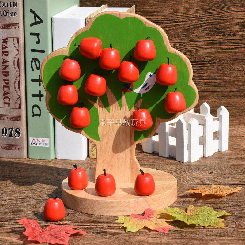 Children's educational toys magnetic apple tree baby learning number early childhood teaching aids 2-3 years old intellectual development 1