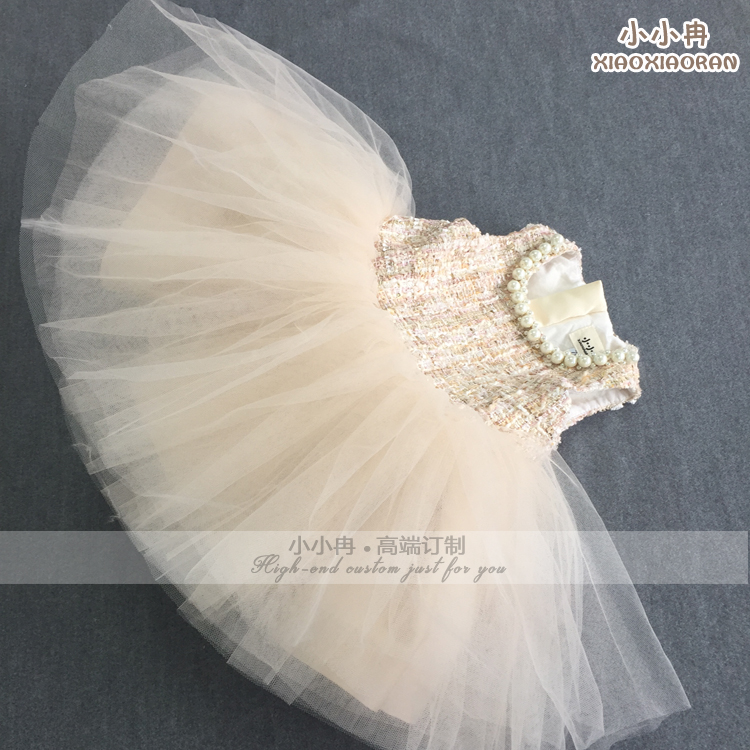 Little cô gái mùa thu và mùa đông đầm nhỏ nước hoa váy fluffy váy công chúa chủ nhà trình diễn catwalk piano váy trẻ em hàn quốc