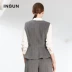 INSUN Enshang 2016 mùa thu mới cơ thể của phụ nữ slim eo vest áo khoác phù hợp với áo khoác 95507713 những kiểu đồ bộ may đẹp Bộ đồ