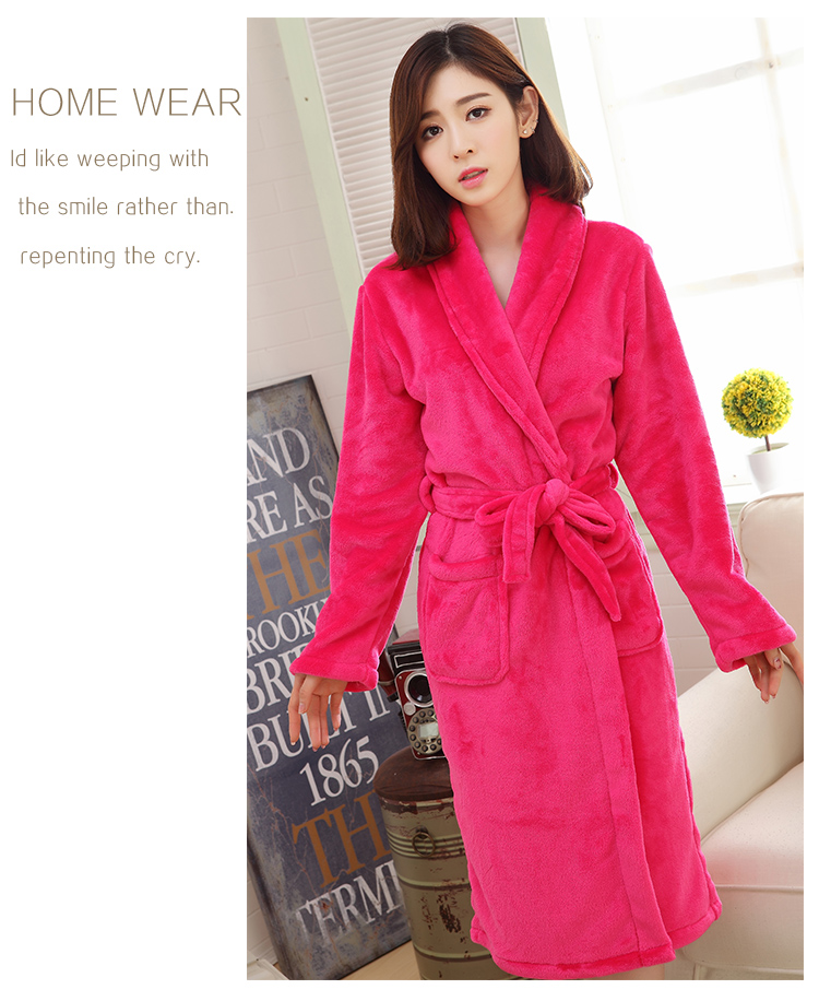 Mùa đông san hô nhung áo choàng nam và nữ áo choàng tắm đồ ngủ chàng trai và cô gái dịch vụ nhà flannel khăn tắm ôm chăn ấm quần áo áo choàng lông cừu