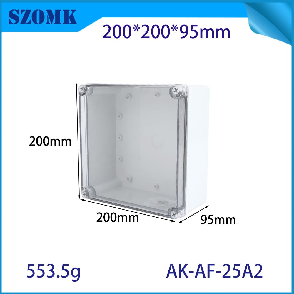 奥科姆200*200*95方形IP67防水外壳仪表控制盒塑料壳体加工AF-25