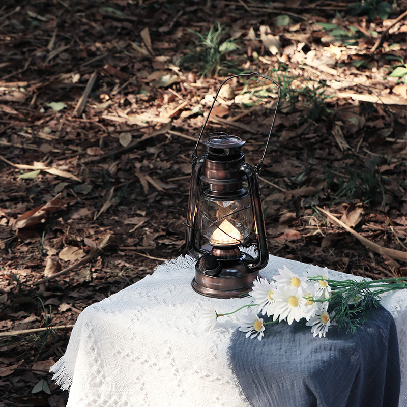 Picnic Handheld Coal Oil Lamp Retro LED Hanging Lighting Camp Light Camping Tent Light mobile portable outdoor lamp frame