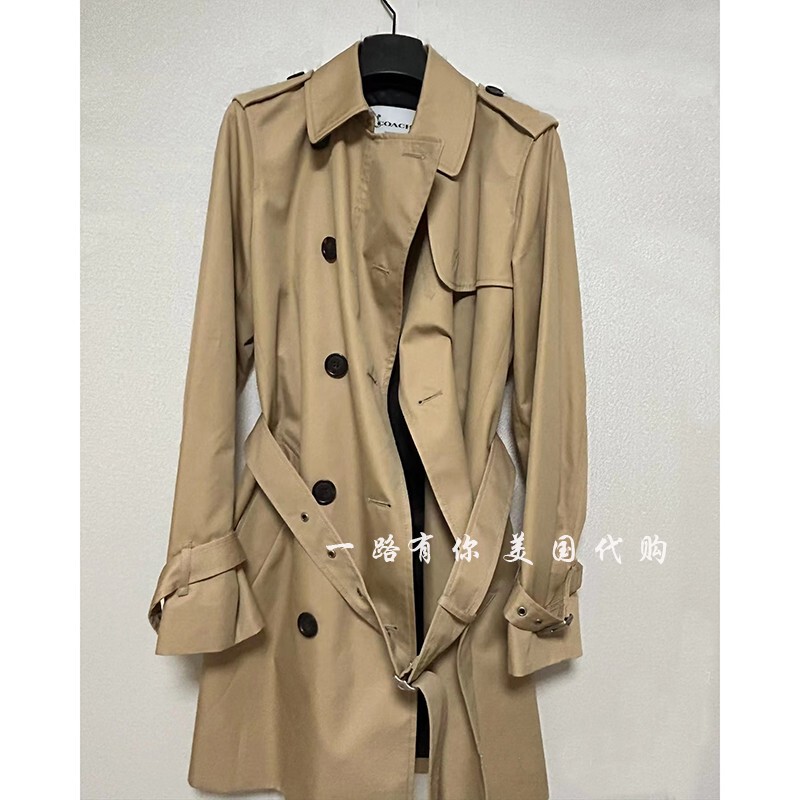 The United States Purchases Coach Women's Classic Mid-Length Double-Breasted Trench Coat F34024
