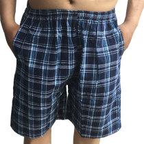 Beach pants Tide brand shorts casual pants summer mens fat plus size cotton plaid five-piece straight tube