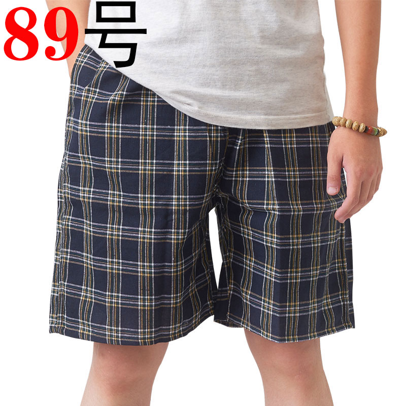Mùa hè trung niên quần short nam cha nạp trung niên bãi biển quần kẻ sọc cotton cha mỏng giản dị năm điểm quần quần jogger nam