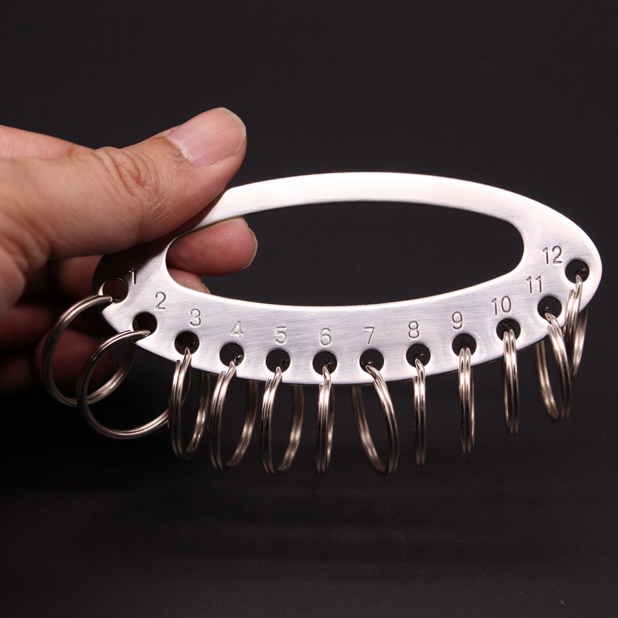 Thor 12-bit thickened stainless steel key plate Hotel home school dormitory hotel mini keychain plate ring string