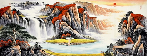 Пекинский директор ассоциации MEI Чен Кенонг Ландшафтная живопись Истинная рука -шестиболочная каллиграфия, живопись, каллиграфия, живопись, картина
