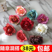 Simulation retro Camellia fake flower silk flower DIY wedding arch flower wall background shooting decorative table flower