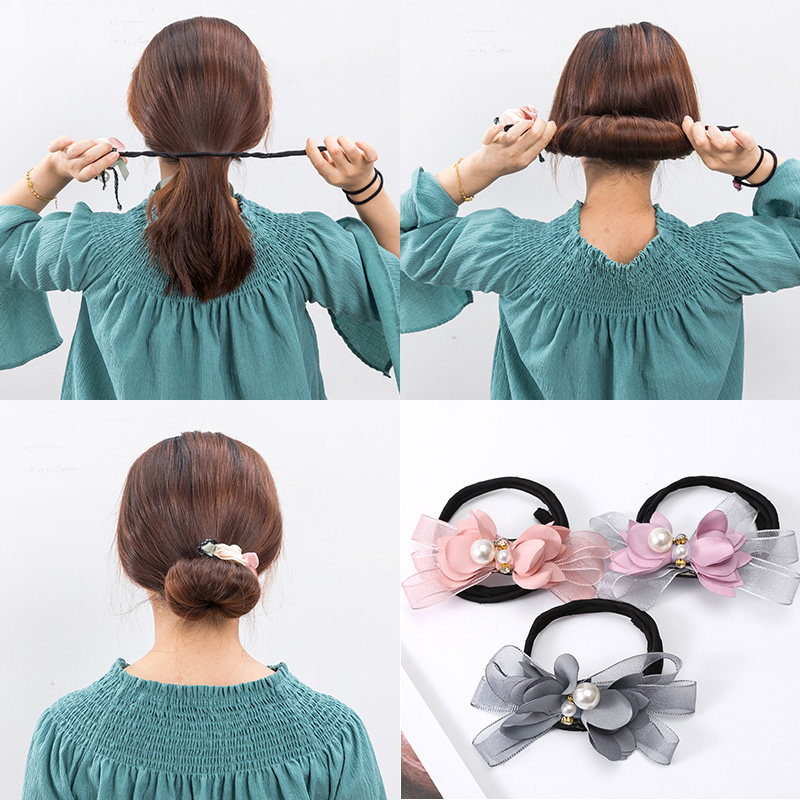 Pan hair artifact Korean styler meatball head changeable lazy hair jewelry bud head fluffy adult head jewelry female