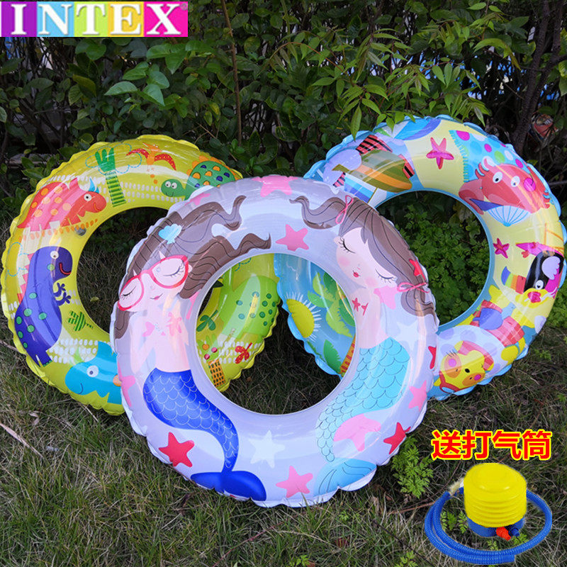 American INTEX Children Swimming Circle 6 - 10 years old inflatable floating ring children dinosaur cartoon male and female armpit swimming ring