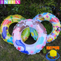 American INTEX childrens swimming ring 6-10 years old inflatable floating ring children Dinosaur cartoon men and women children armpit swimming ring