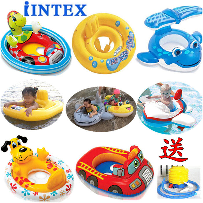 INTEX sitting lap swimming circle 1-3 years old infant step up thick safety seat ring baby armband child sitting lap shade