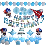 Детские мультяшные карточки с вопросами для мальчиков, детский воздушный шар, капитан Америка, подарок на день рождения